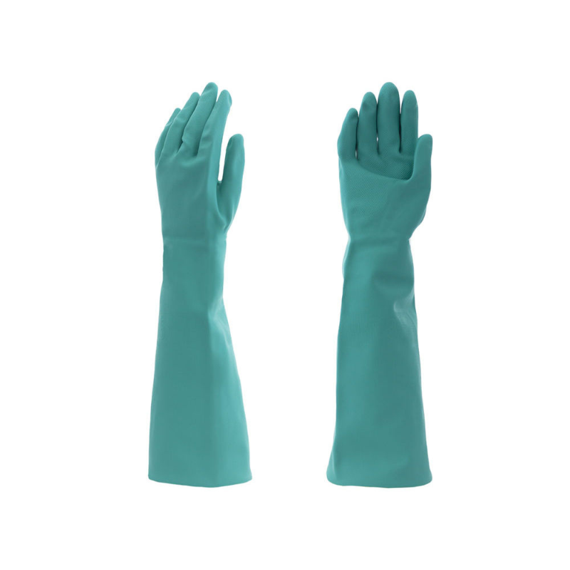 22 Mil Green Nitrile Unlined Gloves - 18" Length