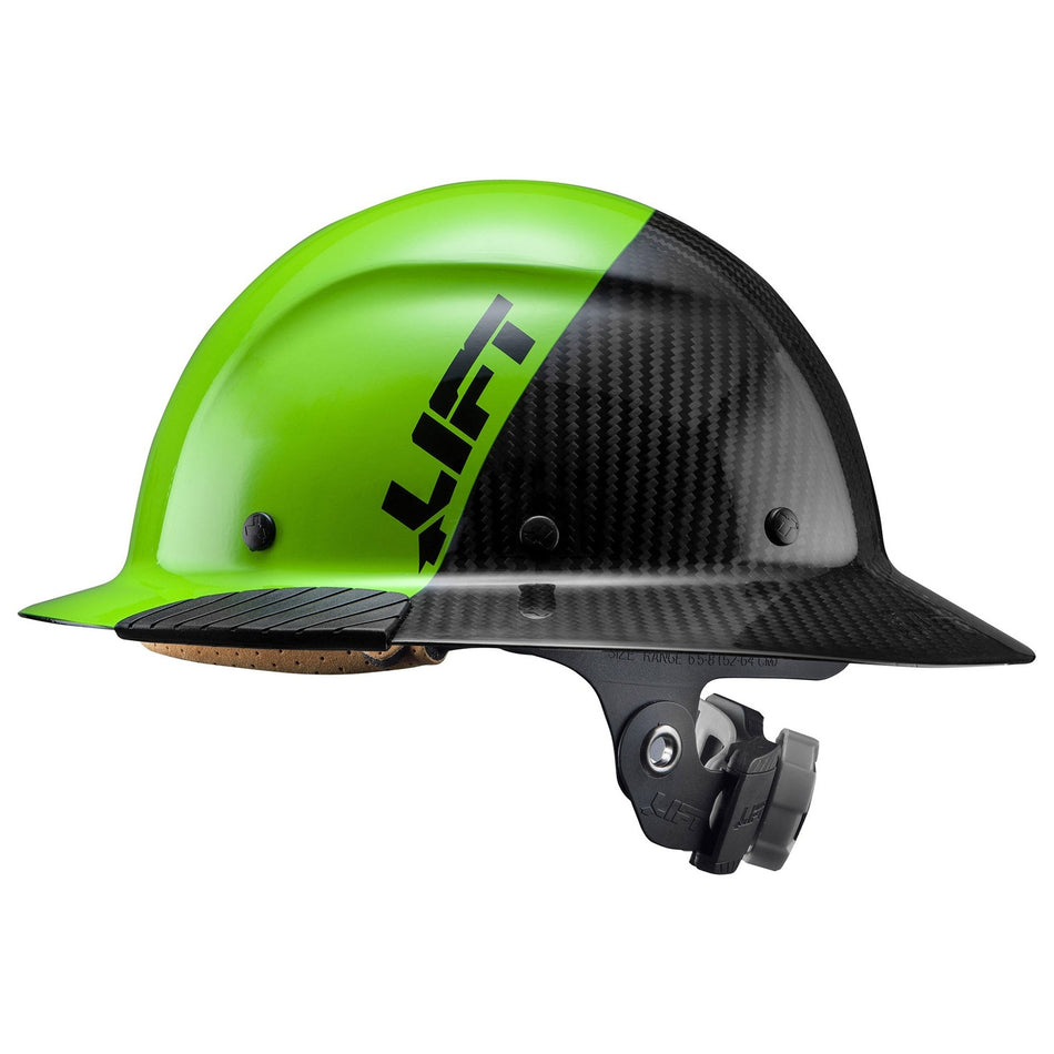 Lift Safety DAX Carbon Fiber Full Brim 50-50 (Lime Green/Black)