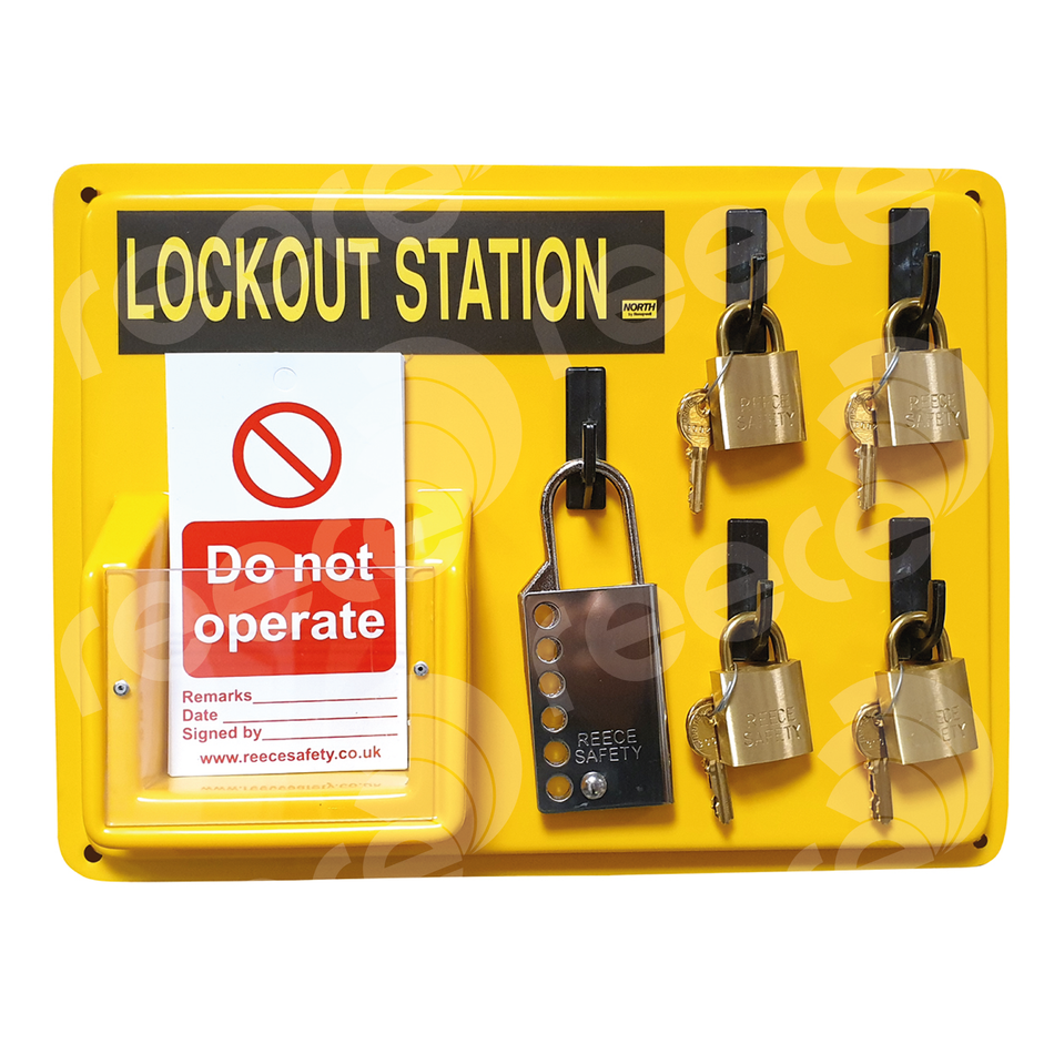 REECE Thermoplastic Lockout Station(5 Hook) - YELLOW