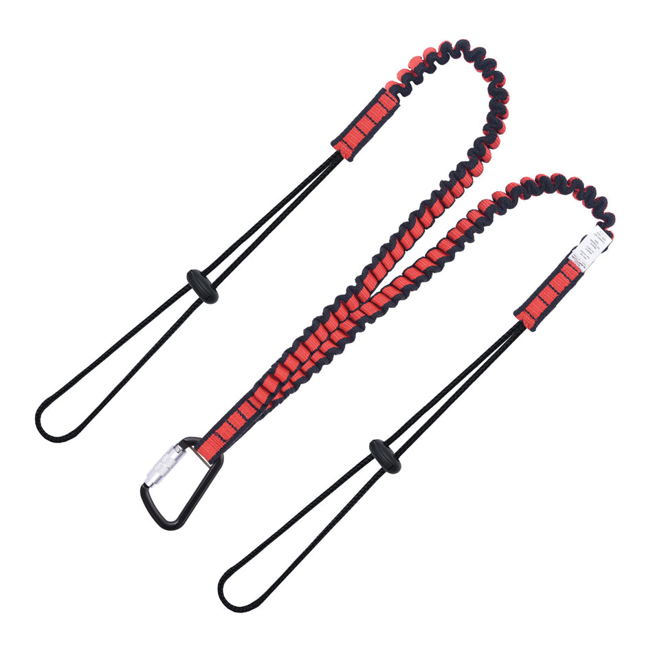 Elasticated Dual Leg Tool Lanyard w/Drawstring Cord and Carabiner – 22 lbs. (ANSI)