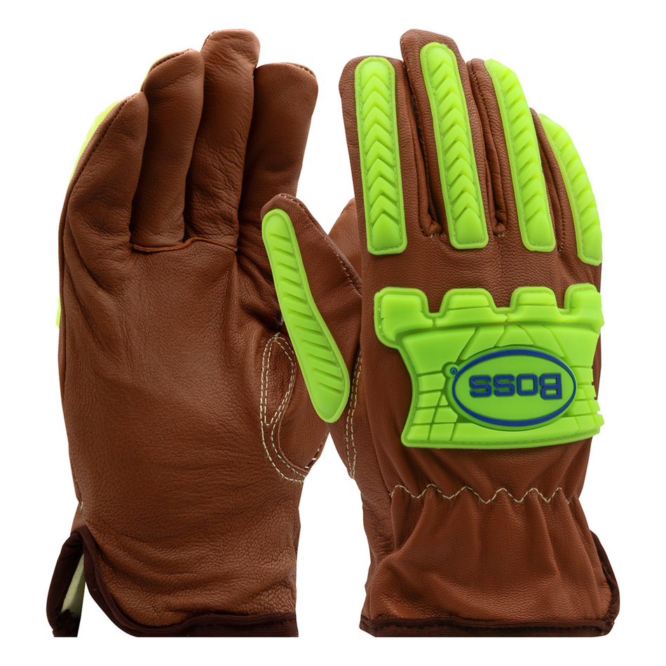 Oil Resistant Impact Glove, Goatskin Leather, Water Resistant, Arc Rated