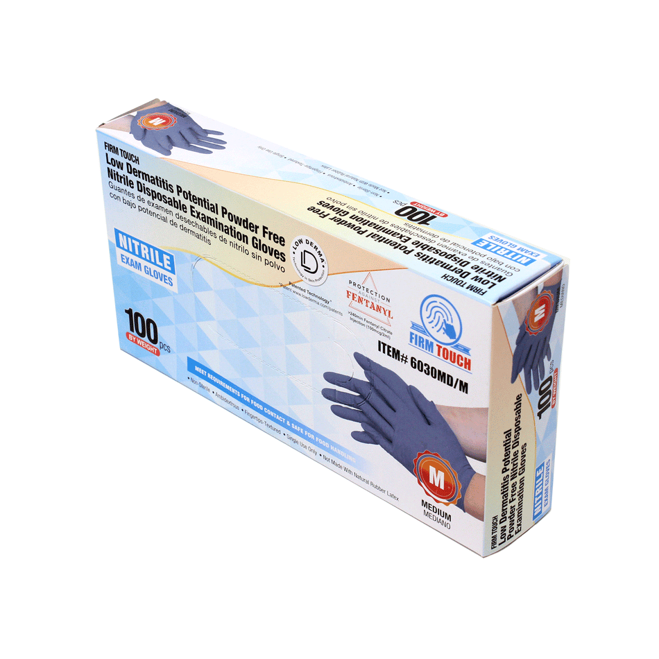 3 Mil Blue Nitrile Gloves - Exam Grade And Chemo Rated
