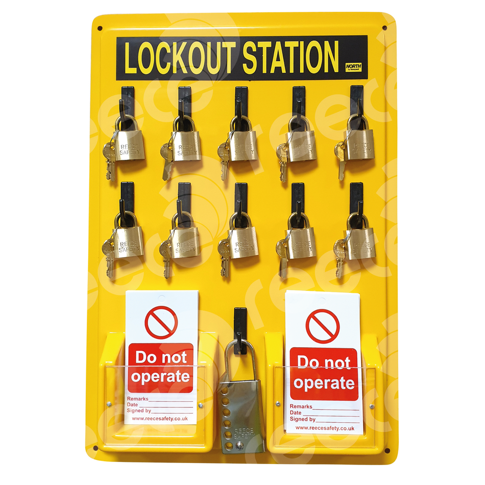 REECE Thermoplastic Lockout Station(11 Hook) - YELLOW