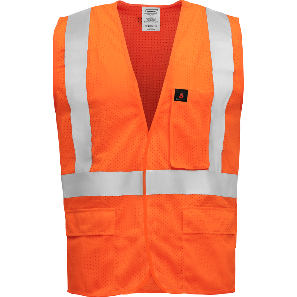 Class 2 Orange FR Safety Vest - Hook and Loop