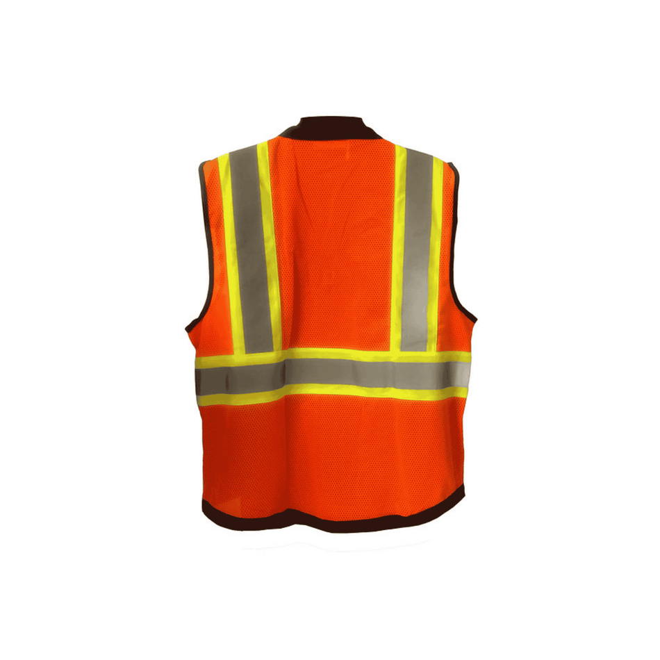 Hi Vis Orange Vest - Black Bottom and Mesh Back
