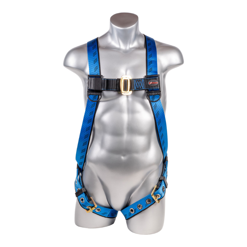 3-Point Full Body Harness, Dorsal D-ring with Sewn In 18” Extension O-Ring, TB Legs – (ANSI)