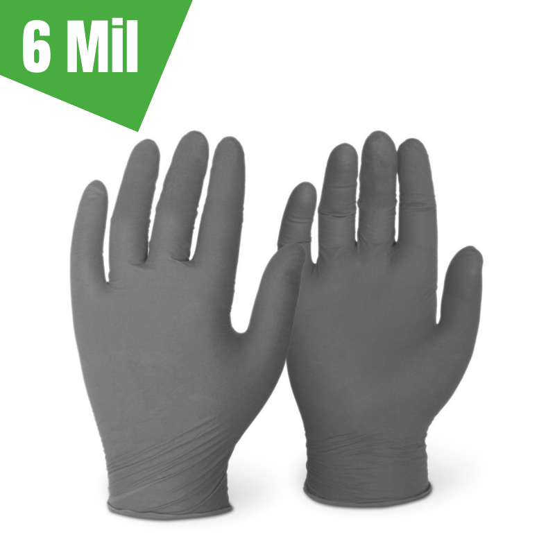 6 Mil Black Nitrile Disposable Gloves