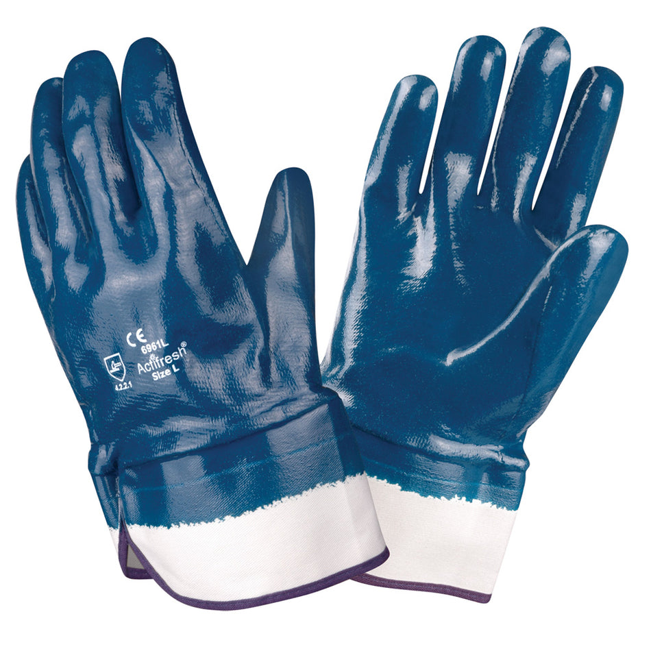 Supported Nitrile Coated with Smooth Finish Glove - 12 Pairs