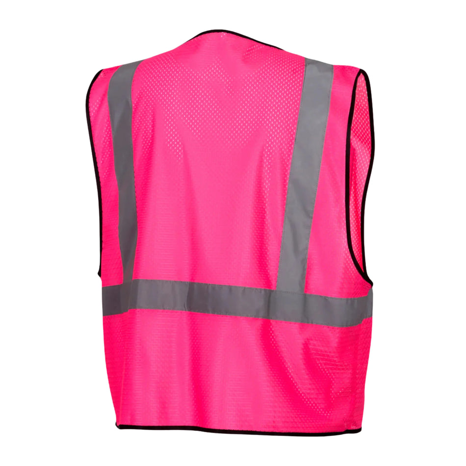 Pink Safety Vest with Hook and Loop Closure