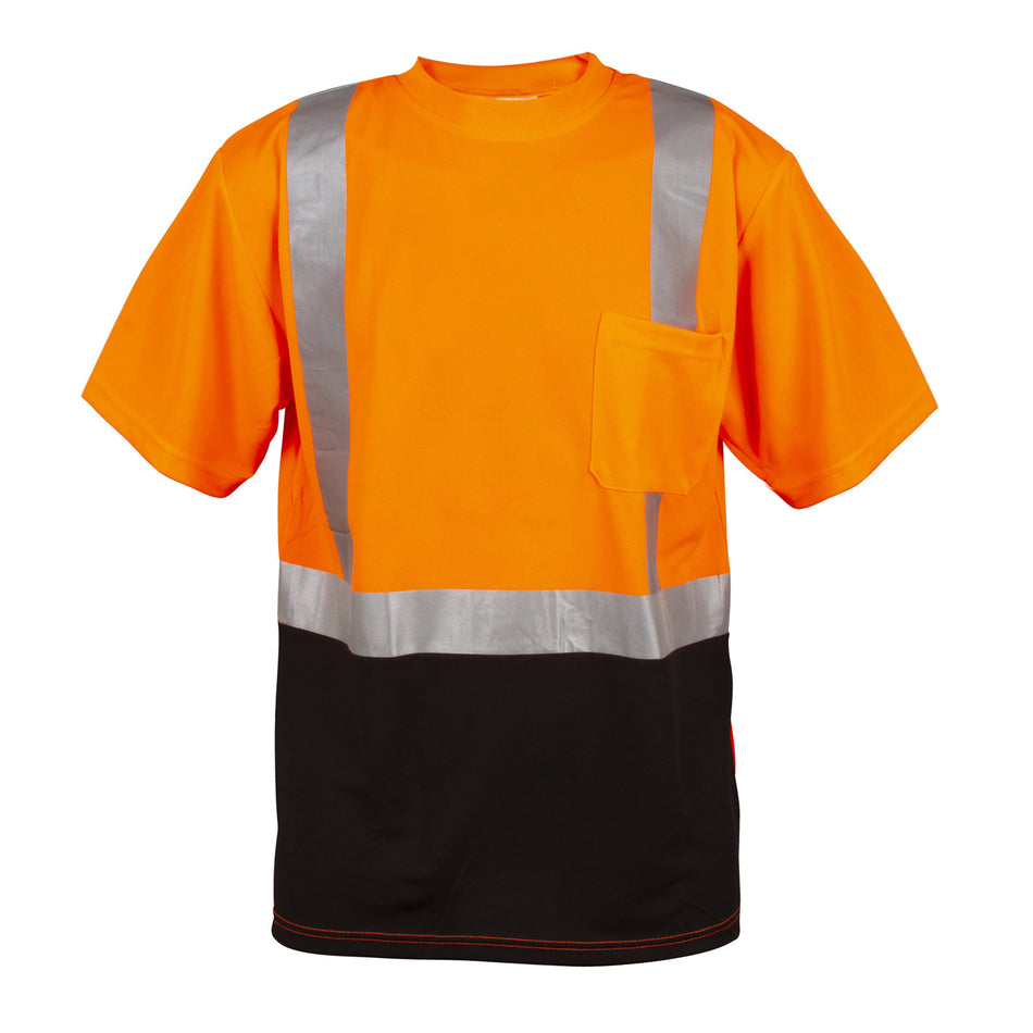 Hi-Vis Orange Class 2 Short Sleeve Shirt with Black Front
