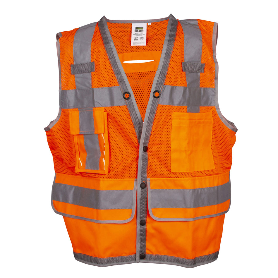 Class 2 Hi-Vis Orange Heavy Duty, Surveyor Vest