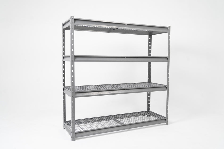 4 Tier, 72x24x72, 15,200 lbs capacity, Silver Industrial Shelving