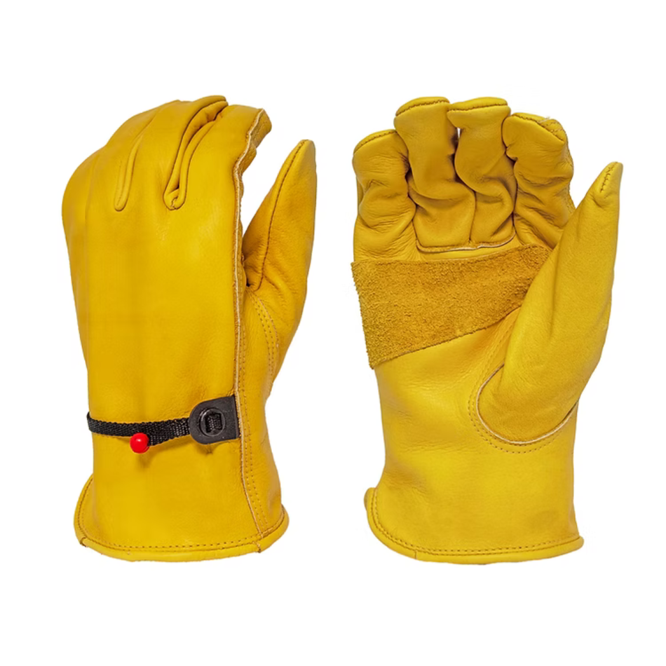 Heavy-Duty Cow Grain Leather Driver Gloves - Single Pair