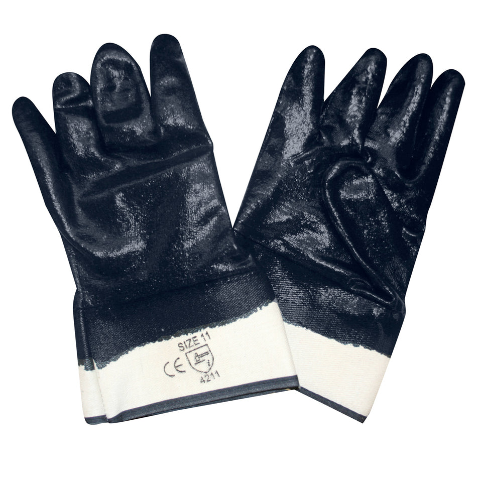 Supported Nitrile Glove with Rough Finish and Lined Jersey