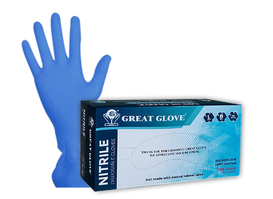 5 Mil Blue Nitrile Glove, Industrial and Food Grade
