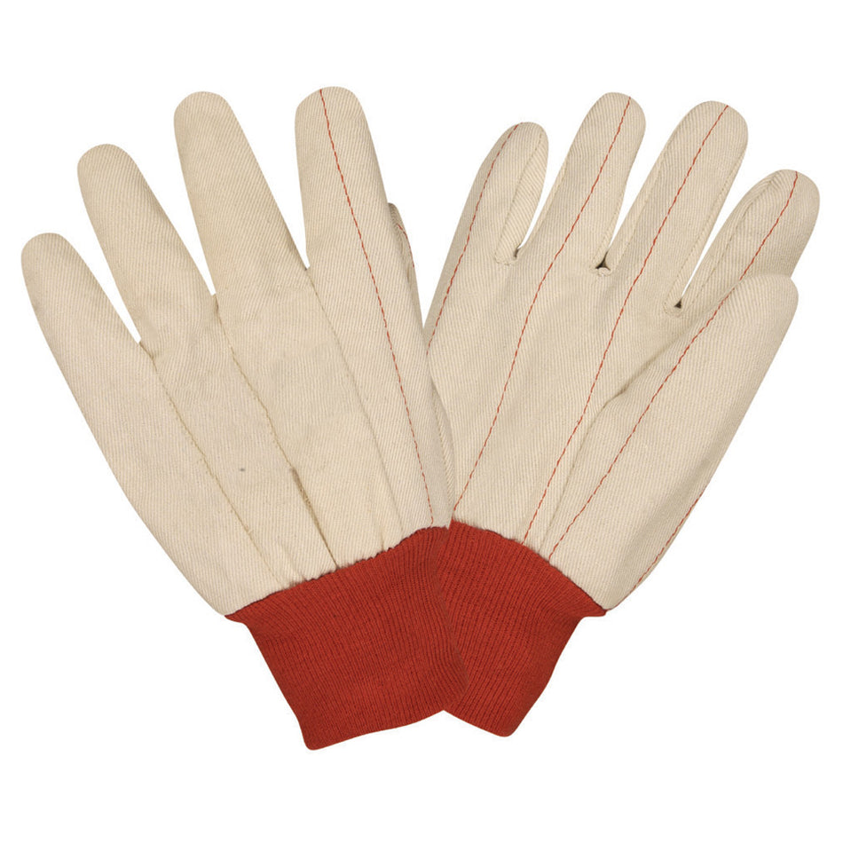 Nap-In, Double Palm, Knit Wrist, Canvas Gloves - 12 Pairs