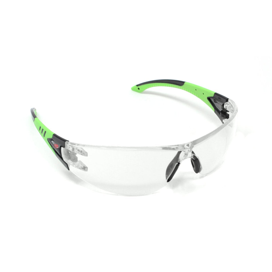 Optic Max 130 Series - Rubber Temple Clear Lens Safety Glasses (Anti-Fog Option)