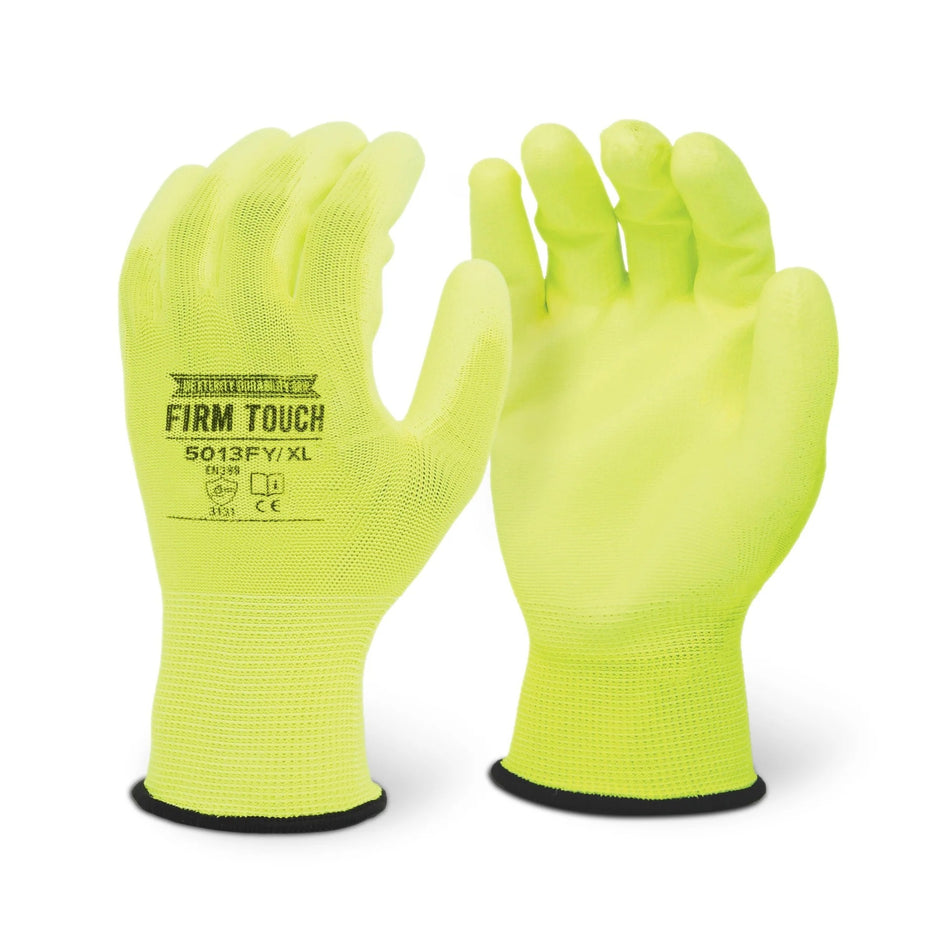 Hi Vis Polyurethane Coated Nylon Gloves