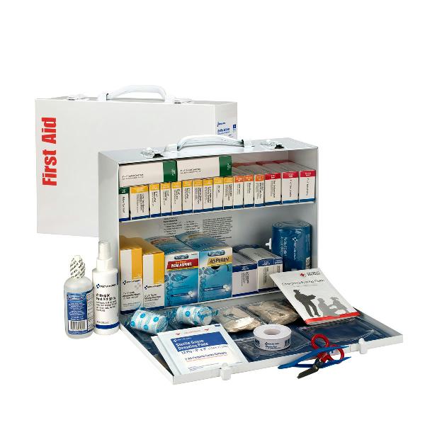 2 Shelf First Aid ANSI 2015 Class B+ Metal Cabinet, with Meds