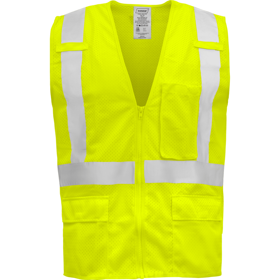 Class 2 Lime Economy Zipper Closure Vest