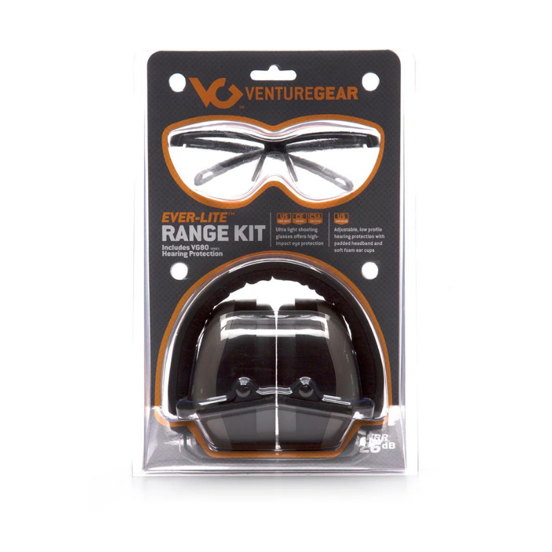 Ever-Lite Black Frame/Clear Lens with PM8010 Gray Earmuff – 123SafetyGear