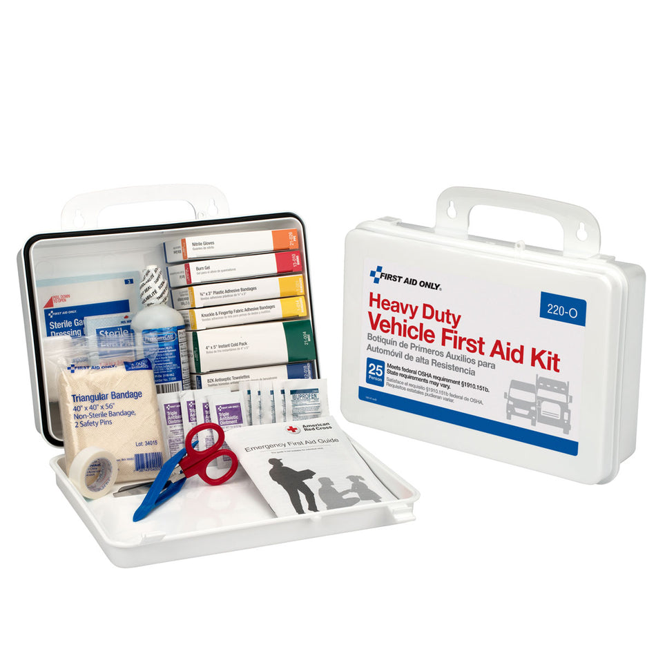 25 Person Car First Aid Kit (Plastic Case)