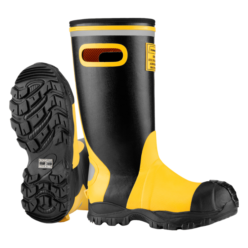 Ironwear Black/Yellow Rubber Boots | 123SafetyGear