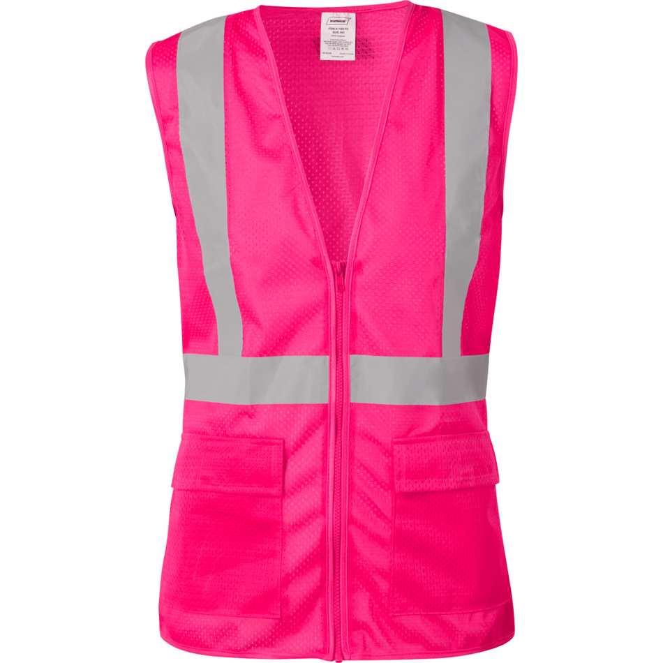 Class 2 Pink Women's Style Class 2 Safety Vest with Zipper