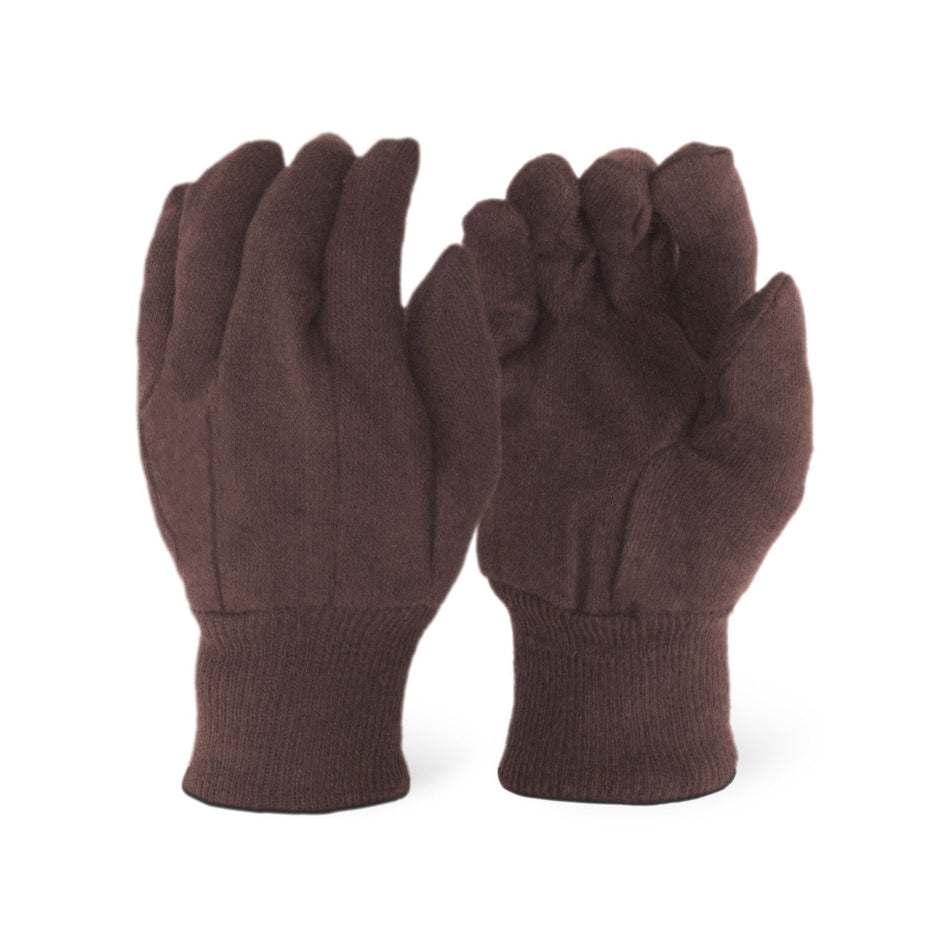 10 oz 100% Cotton Brown Jersey Gloves