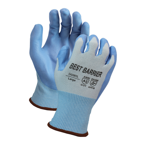 A2 Cut Gloves, 18 Gauge, Blue, 12 Pairs