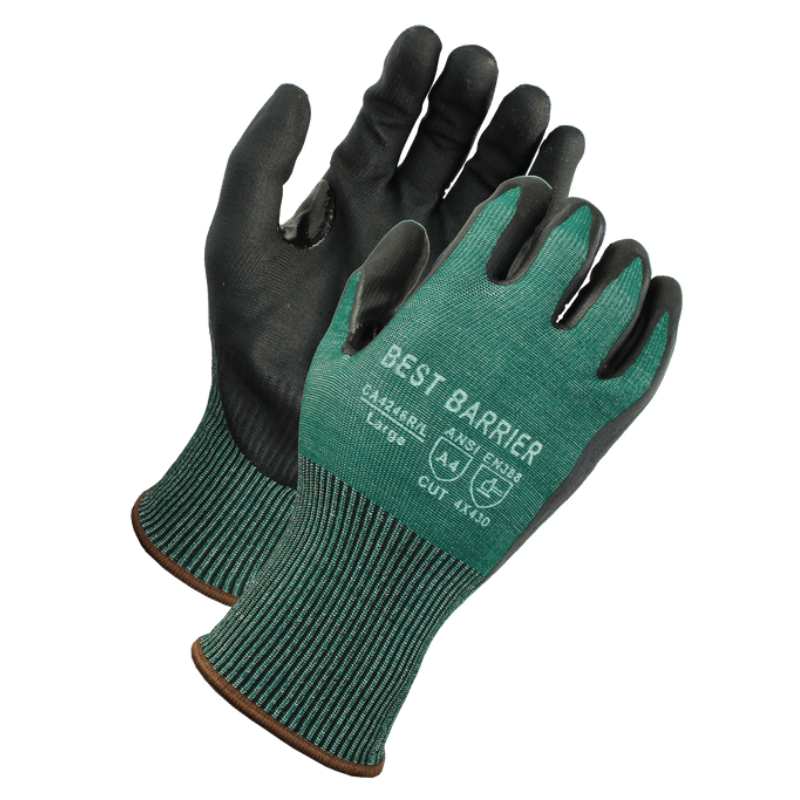 CA4246R ANSI Level 4 Green Micro-Foam Nitrile Cut Resistant Glove