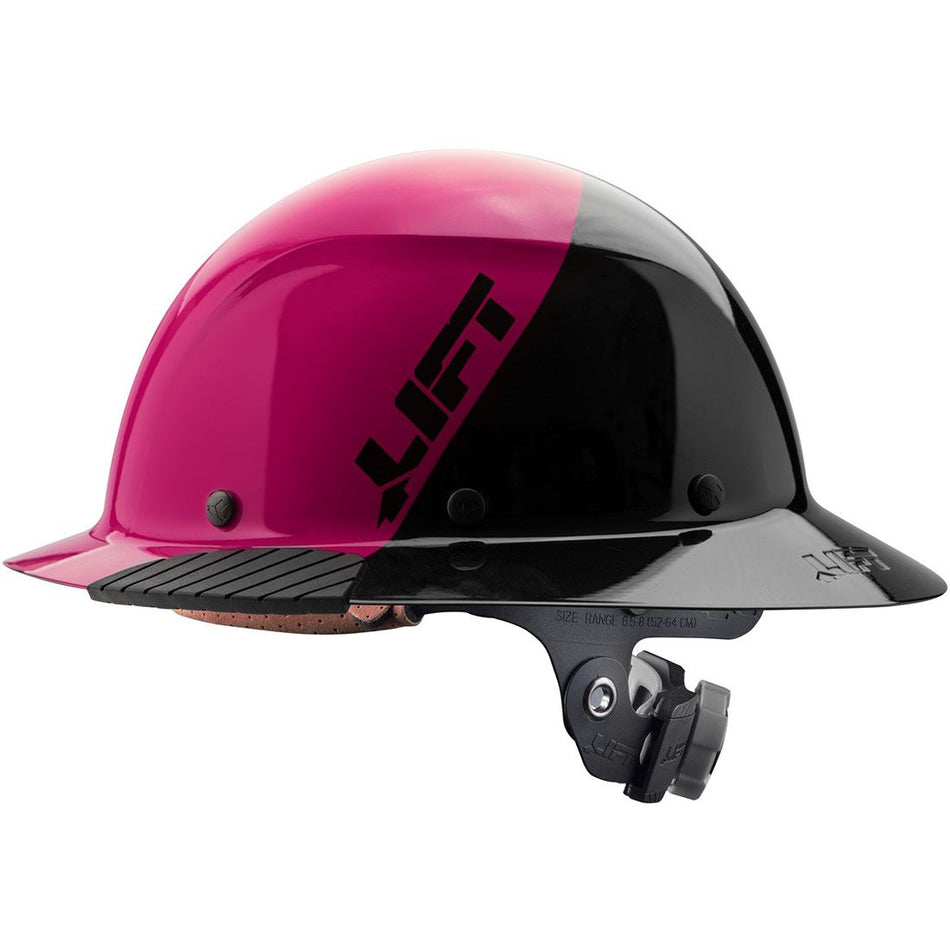 Lift Safety DAX Fiber Resin Full Brim Hard Hat (50/50 Pink Black)