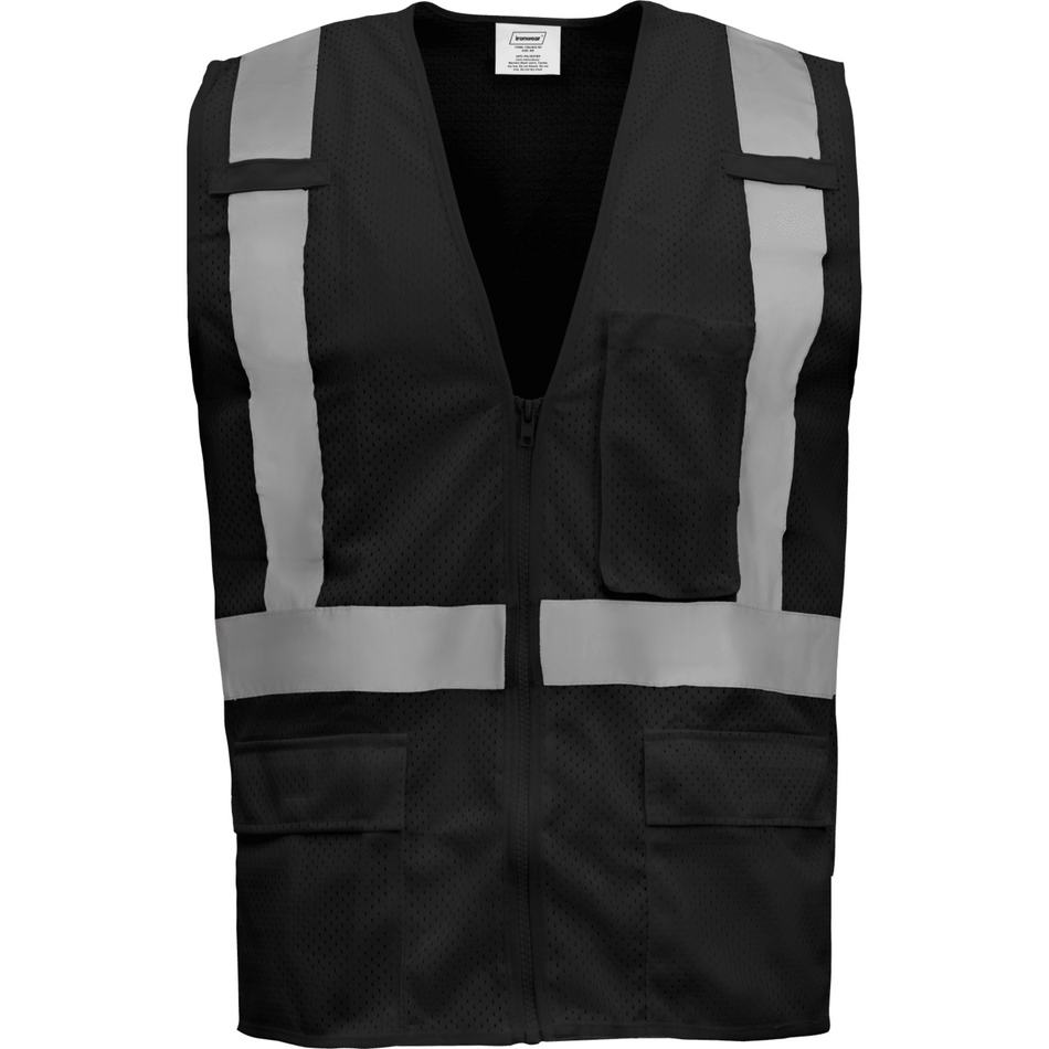 Black Economy Zipper Closure Vest