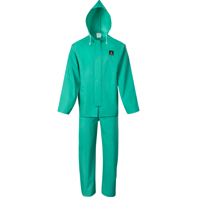 Green 2 Piece .45mm PVC/Nylon Mesh Rain Suit