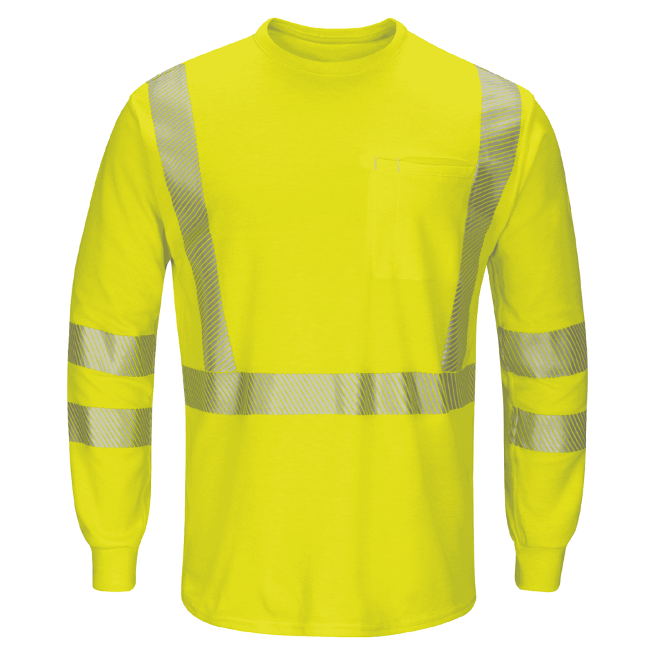 Men's Lightweight FR Hi-Visibility Long Sleeve T-Shirt - CAT 2, NFPA 2112 Compliant