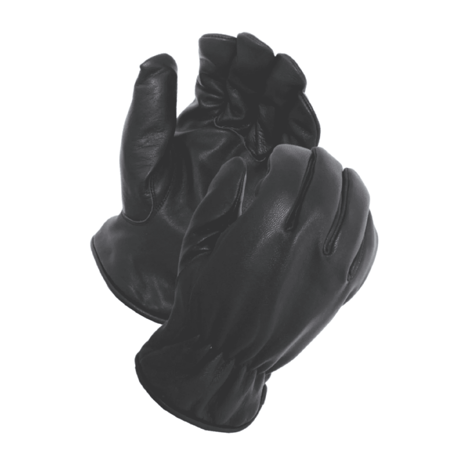 Black Leather Gloves – Insulated Grain Goatskin Drivers (Single Pair)