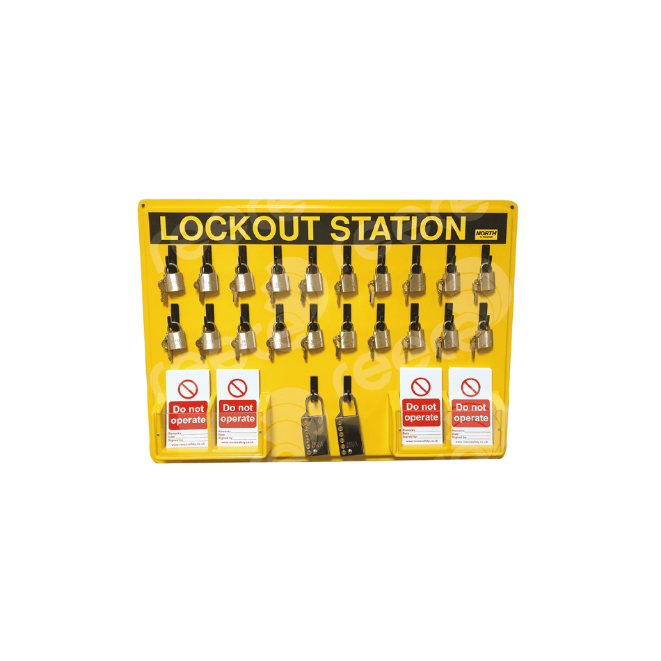 REECE Thermoplastic Lockout Station(22 Hook) - YELLOW