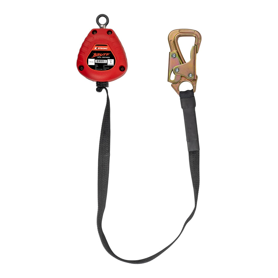 9 ft. Tie-back SRL with Hi-Abrasion Resistant Webbing, tie-back hook and dorsal connector (ANSI)
