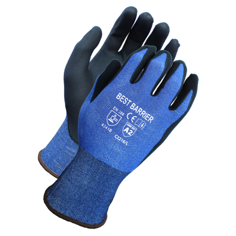 C2216 ANSI Level 2 Blue Micro-Foam Nitrile Cut Resistant Glove