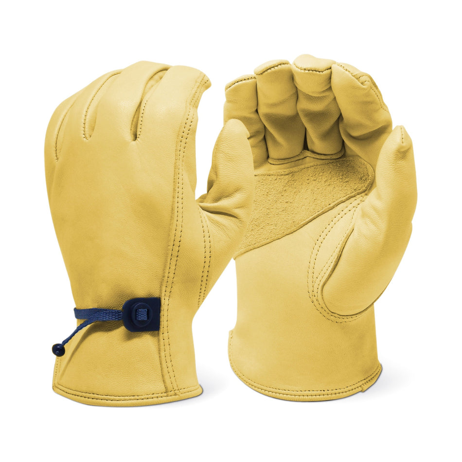 Golden Cowhide Grain Leather Adjustable Wrist