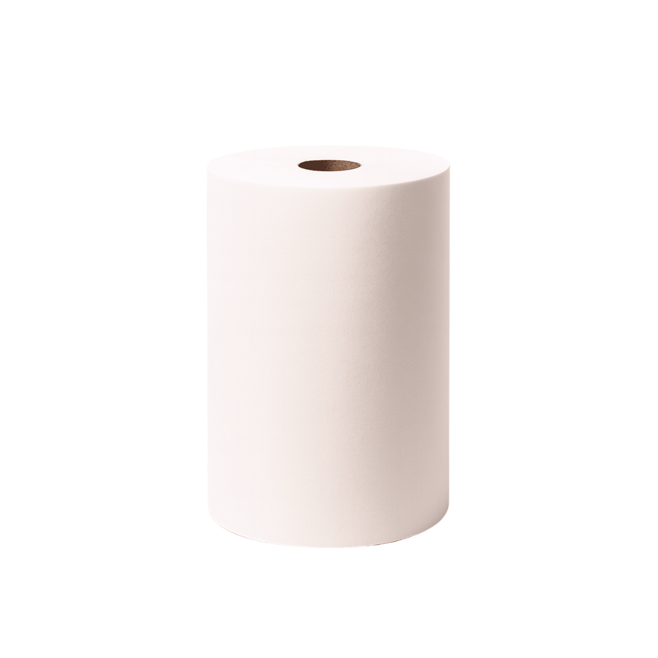 Hard Wound Roll Towel 1-Ply, Bleached, 8"x600,12 Rolls
