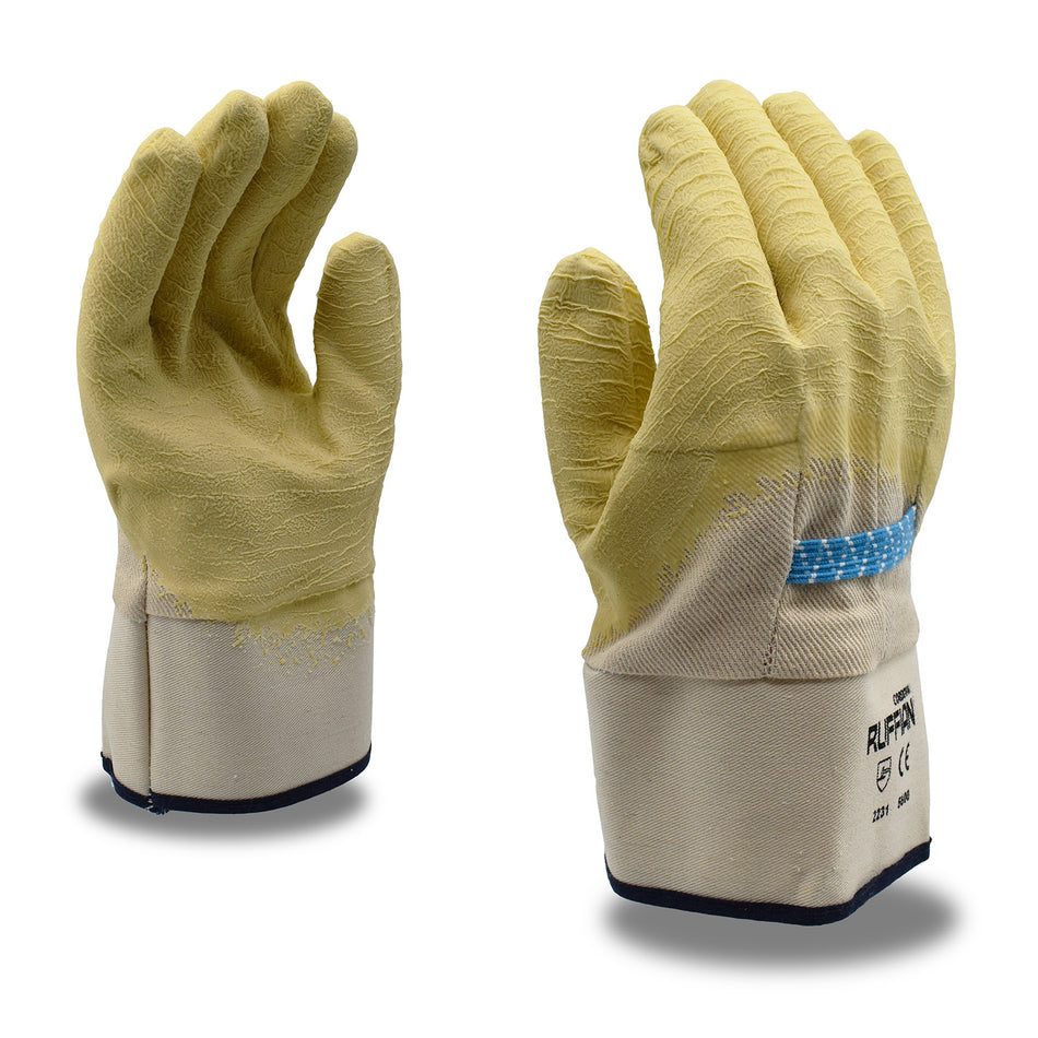 Supported Ruffian Latex Coated Canvas Gloves - 12 Pairs